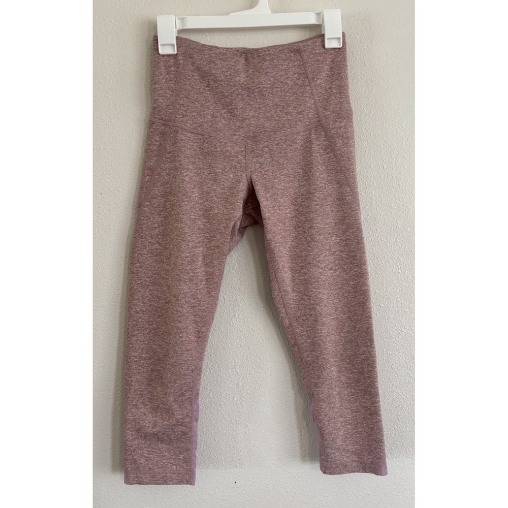 Zella High Rise Cropped Leggings Mauve Pink Heather Size Small